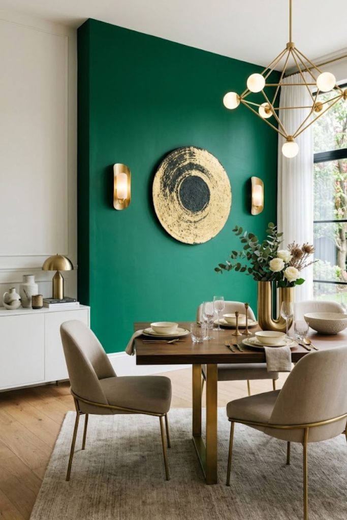 Emerald Green Accent Wall for Drama