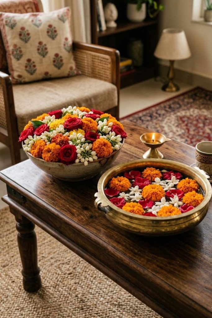 Floral Centerpiece with Indian Touch