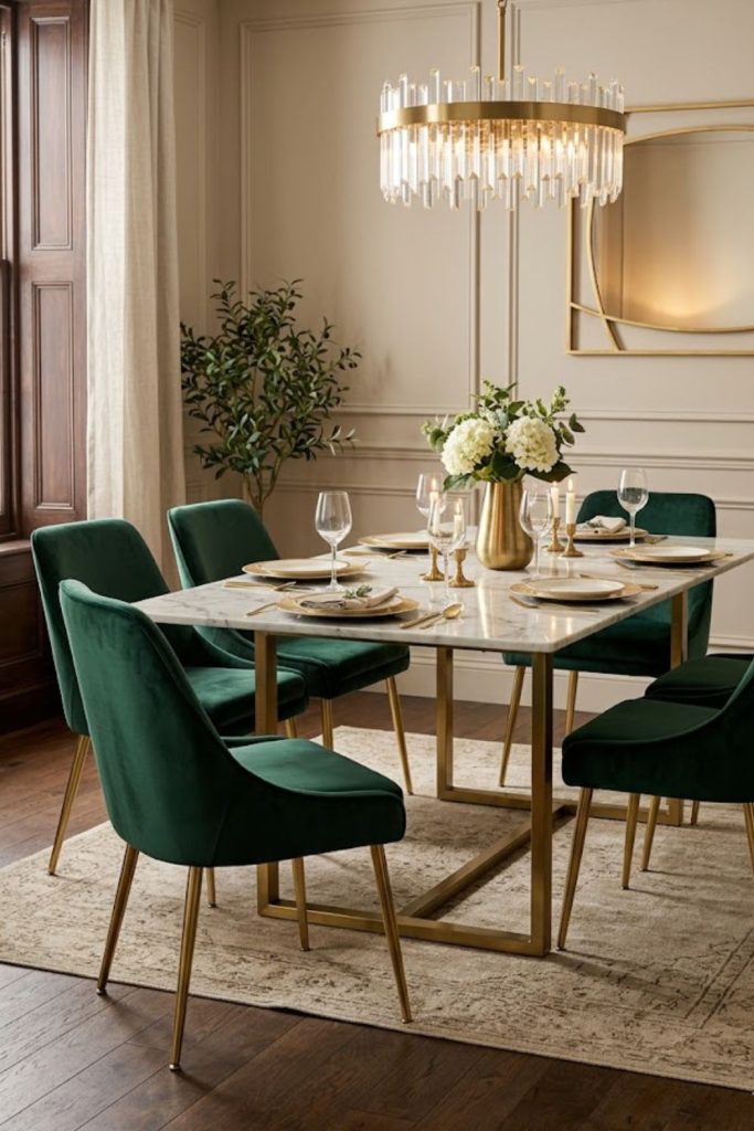 Green Velvet Dining Chairs for Luxury