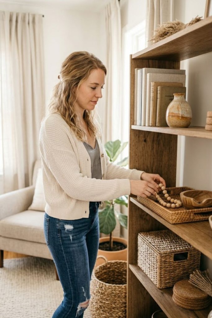 Incorporate Natural Texture via Woven Baskets, Wood, or Wicker Accents