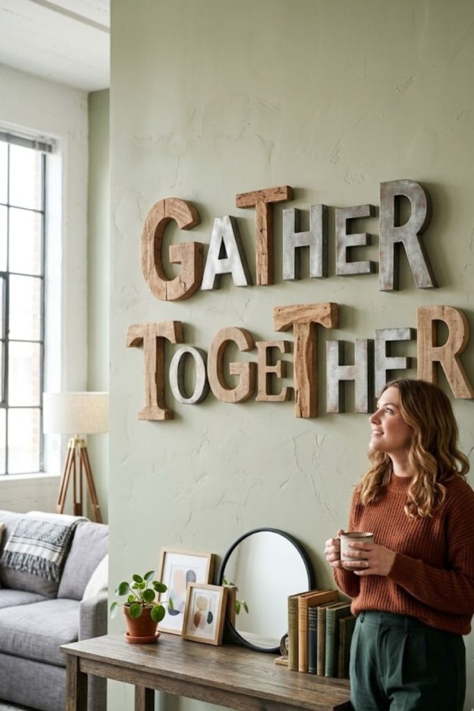 Large wooden or metal wall letters or words