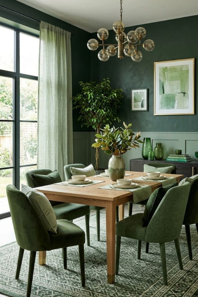 Mix of Green Shades for Depth