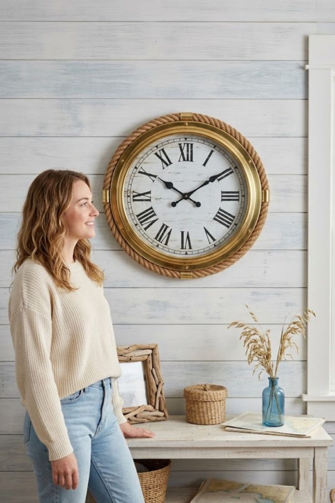 Nautical or coastal clock for beachy living rooms