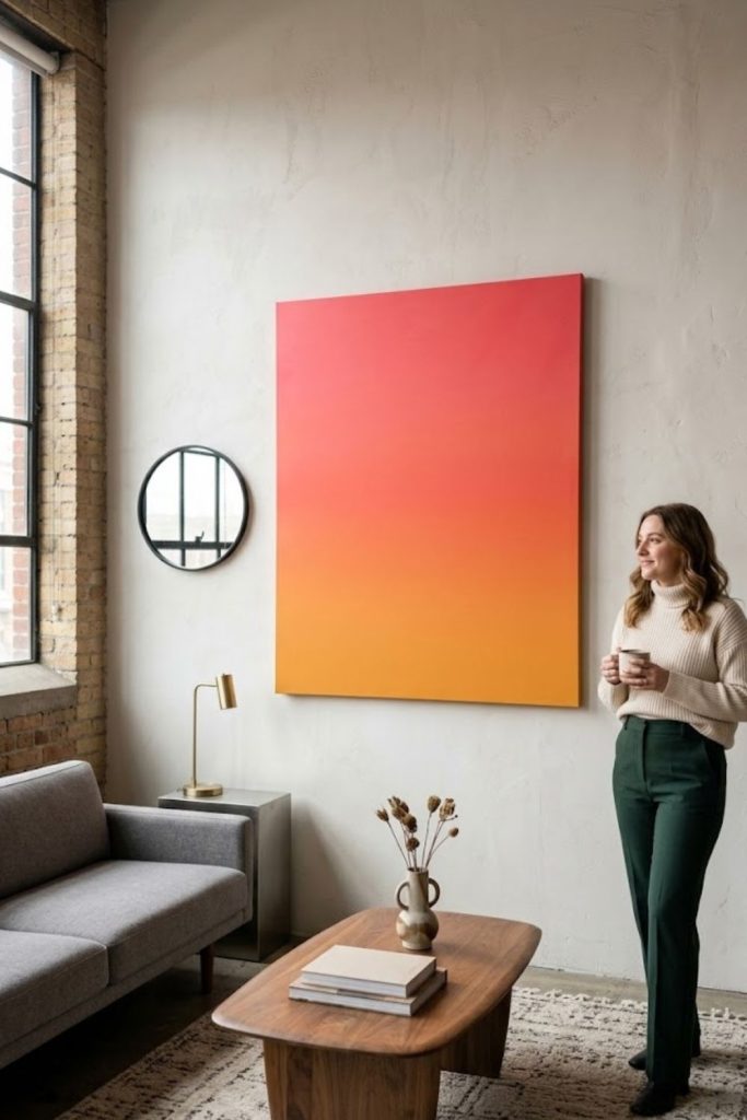 Oversized canvas or painting with bold color