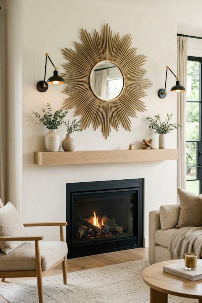 Sunburst mirror as a vintage focal point
