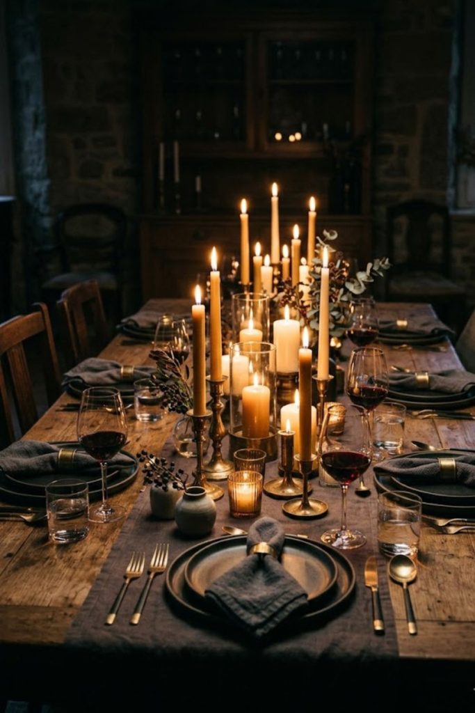 Candlelit Table Setting
