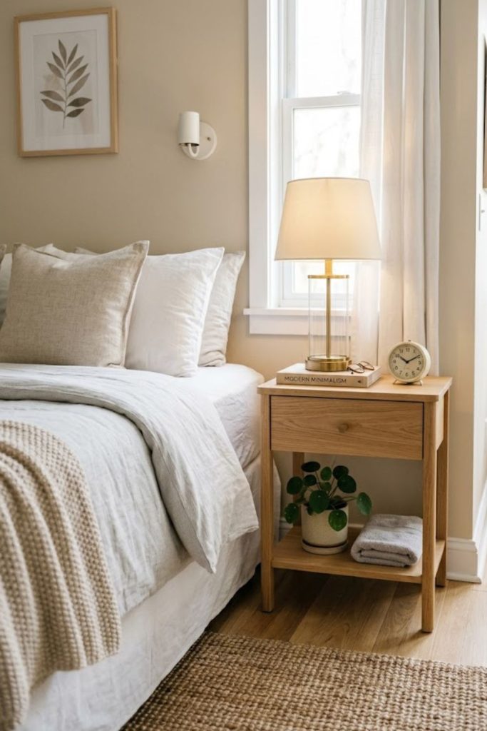 Compact Nightstand Styling