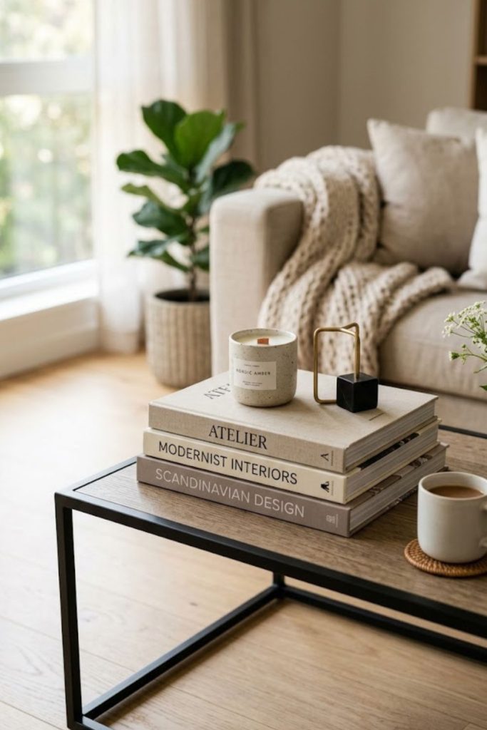 Layered Coffee Table Books