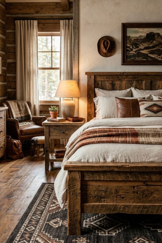 Rustic Wooden Bed Frame