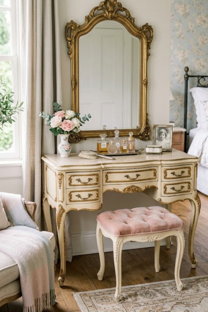antique dressing table corner
