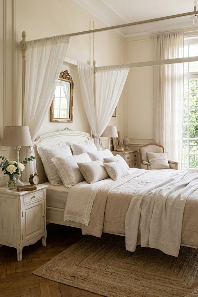 elegant canopy bed styling