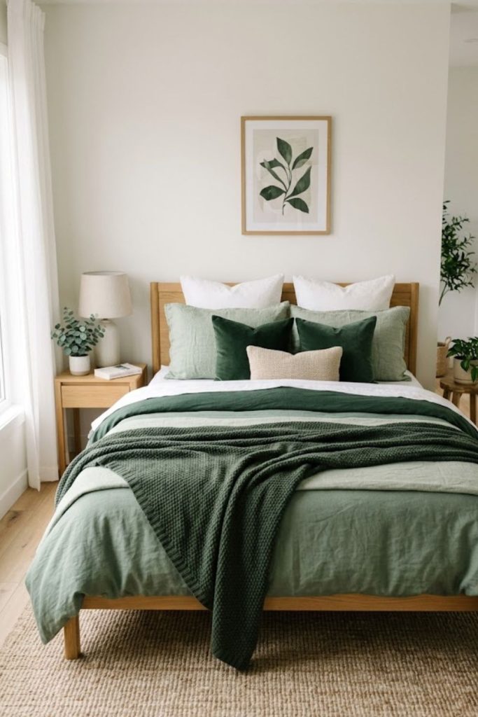  layered green bedding