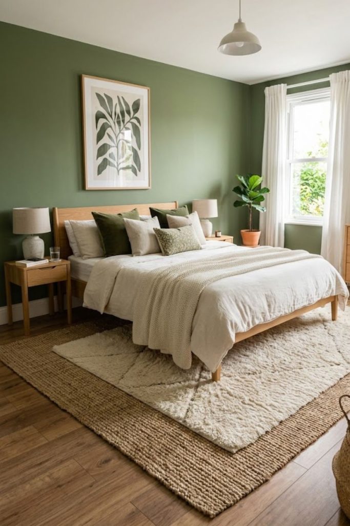 layered rugs in neutral tones