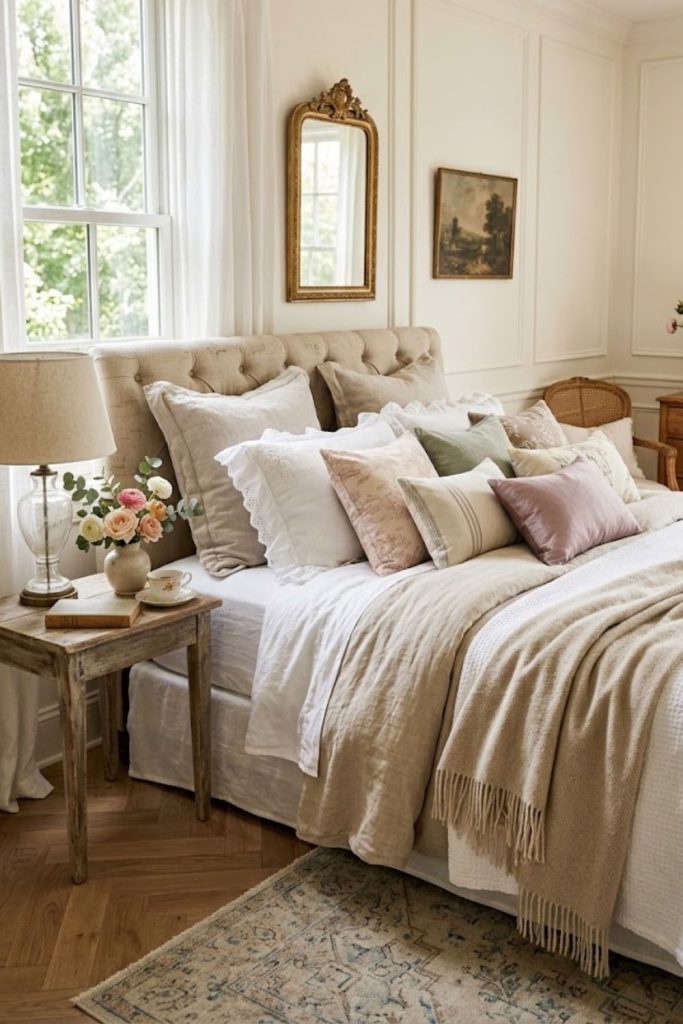luxurious layered bedding