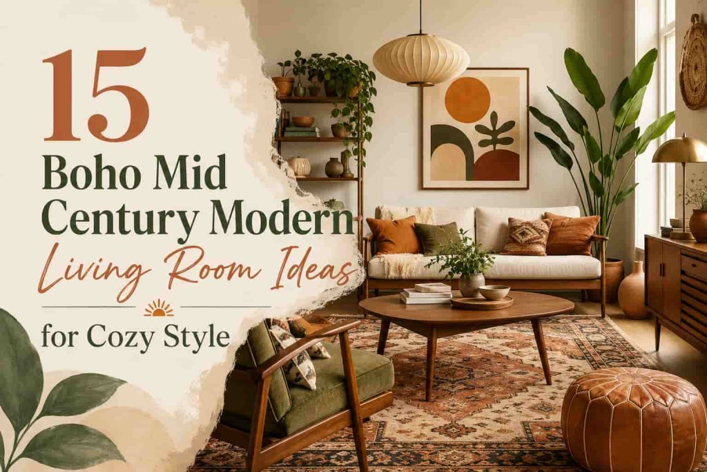 15 Boho Mid Century Modern Living Room Ideas