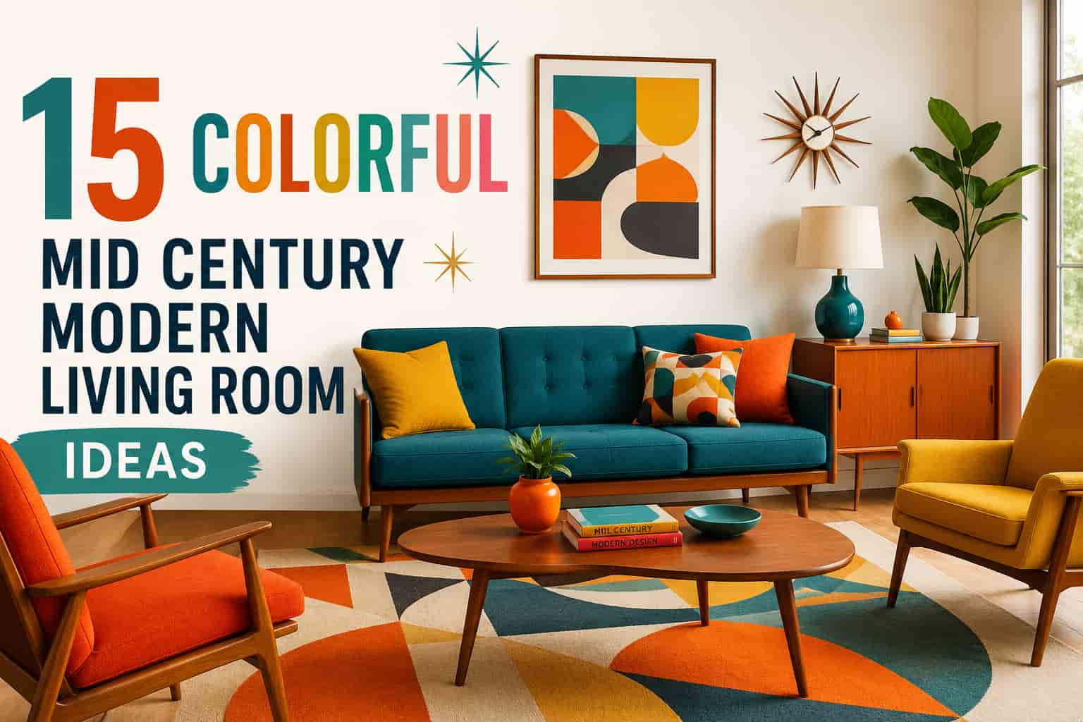 15 Colorful Mid Century Modern Living Room Ideas