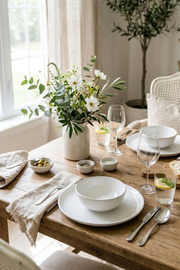 Use White Dinnerware for a Fresh Look